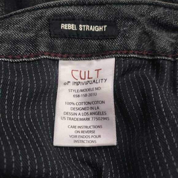 Cult of Individuality 36 Mens Black Denim Cut Off Raw Hem MODIFIED Shorts READ - Picture 4 of 6